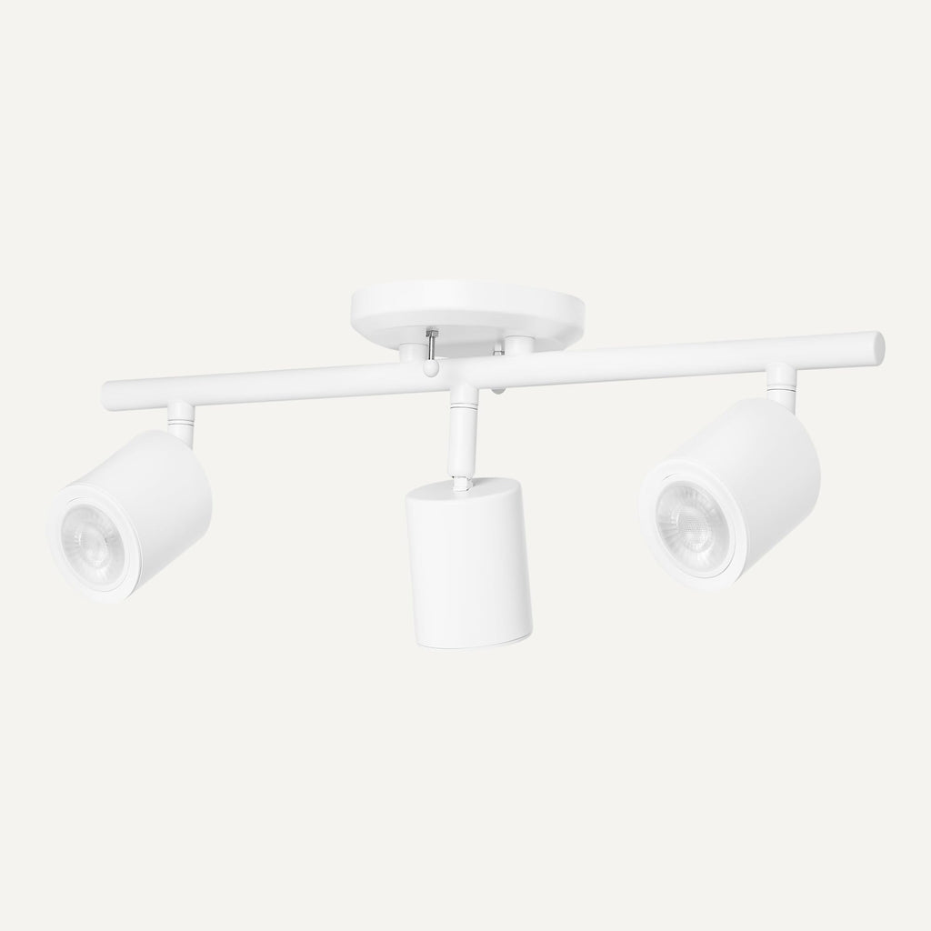 Track Lighting Kit, Dimmable, GU10 MR16 LED Bulbs Included, 500 Lumens, Soft White, Adjustable Heads, 19.9L x