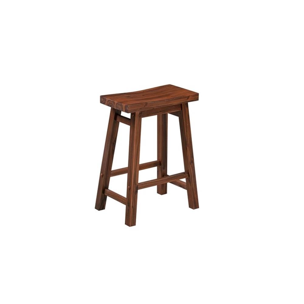 Inspired Bertoia Style Sonoma Backless Saddle Kitchen Counter Stool - Chestnut Wire-Brush - Set of 2