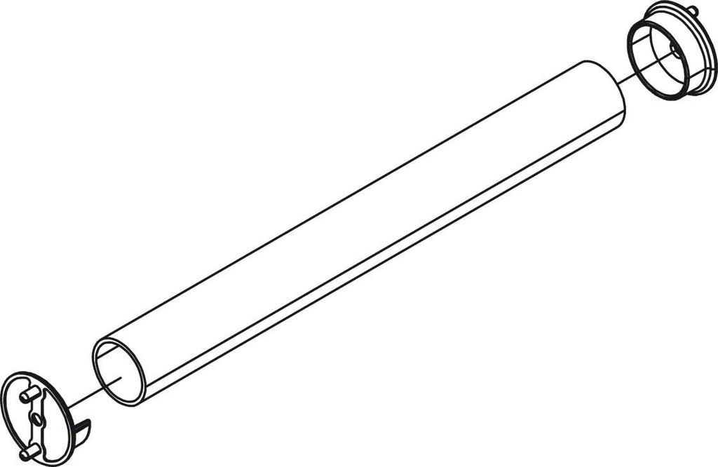 Premium 1 5/16 Inch Diameter Round Wardrobe Tube Closet Rod with End Supports (Black, 30" Wide Space)