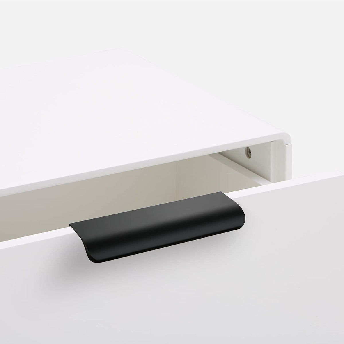Black Cabinet Handles, Finger Pulls for Cabinet Edge Pulls 3 Inch 5 Pack | Tab Drawer Handles, Aluminum Alloy Flat