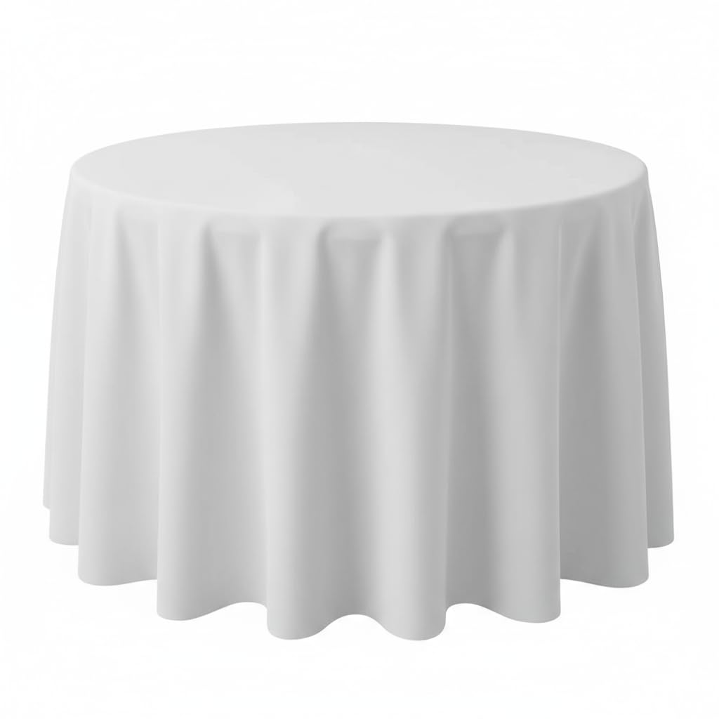 90 Inch White Tablecloths for Round Tables