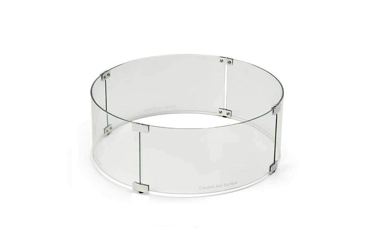 Fire Round Fire Pit Glass Wind Guard, 38-Inch
