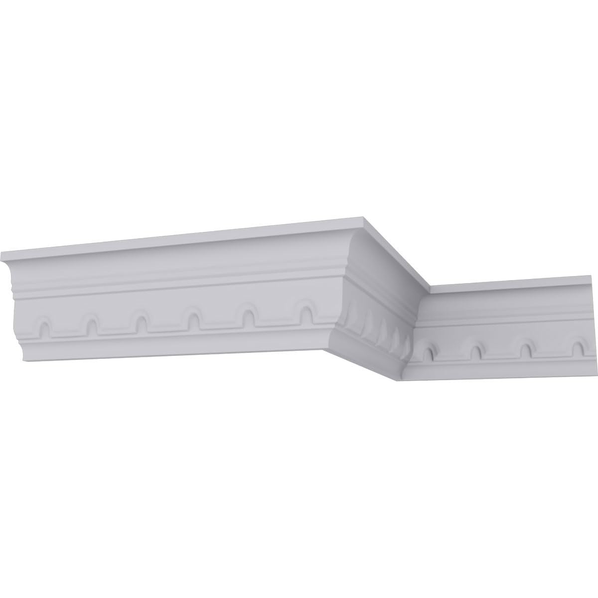 Dentil Crown Moulding, 2 7/8"H x 1 1/2"P x 3 1/4"F x 94 1/2"L, Factory Primed
