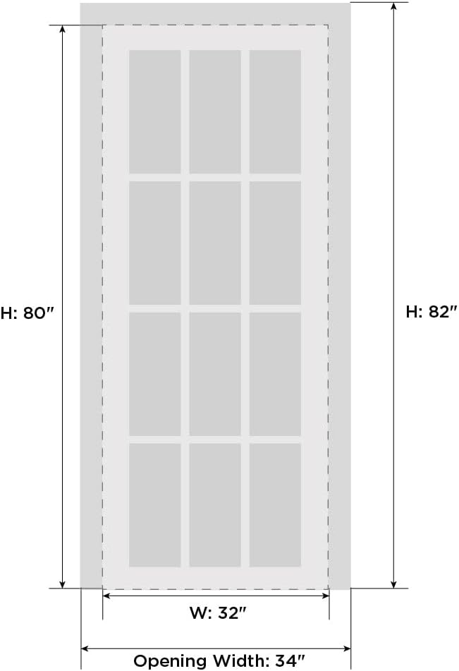 Interior Door 32 x 80 inches | Base 7422 White | Single Regular Panel Frame Handle | Bathroom Bedroom Doors