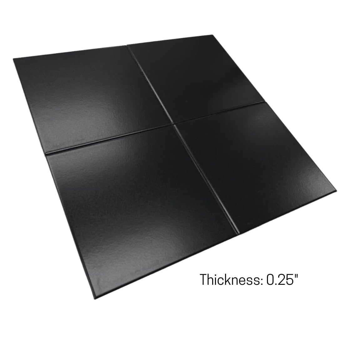 12x12 Black Glazed Porcelain Floor & Wall Tile, Exact Size 11-7/8 in., Shower, Kitchen Backsplash, Entryway (1 Piece