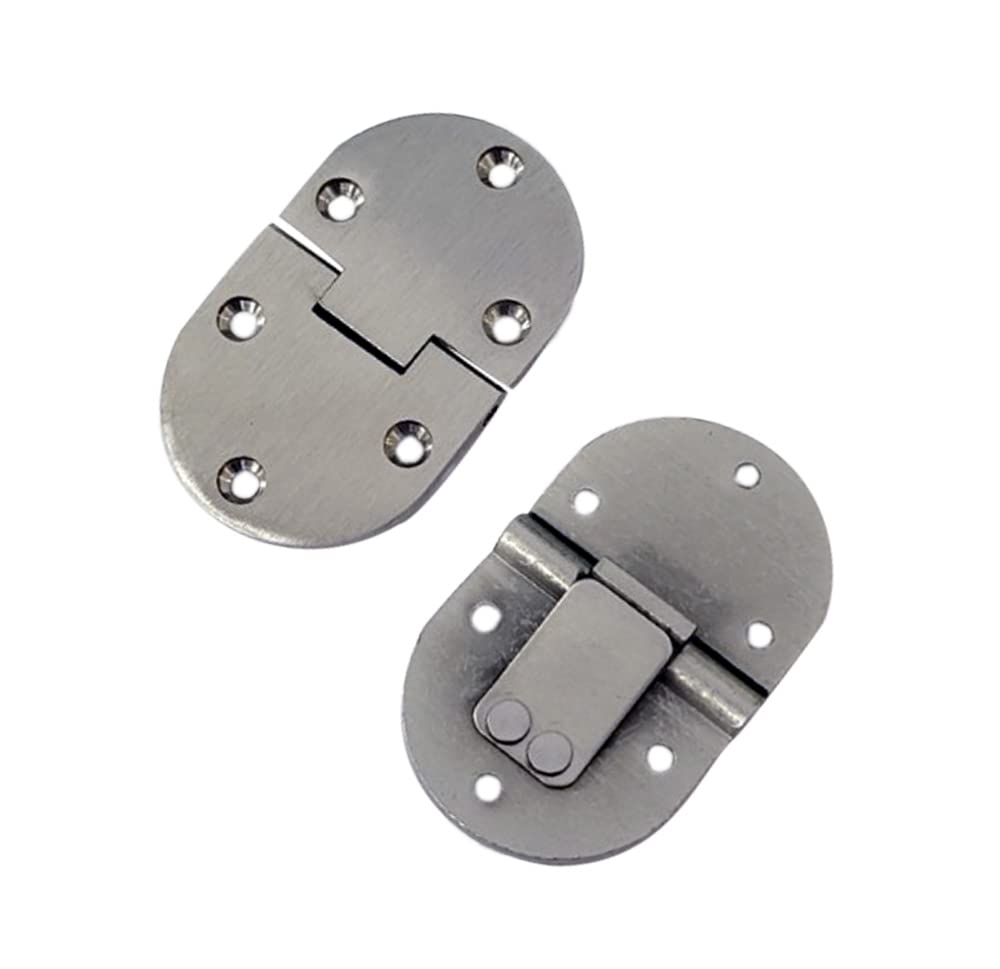 Solid Brass Butler Tray, Folding Table Hinge, 2-1/2" x 1-1/2" x 3.0 mm, Satin Nickel, 2 Pack, Made in Taiwan
