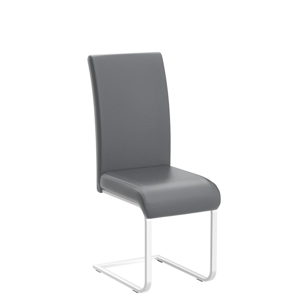 Set of 4 High Back Modern Kitchen Chairs Dark Gray