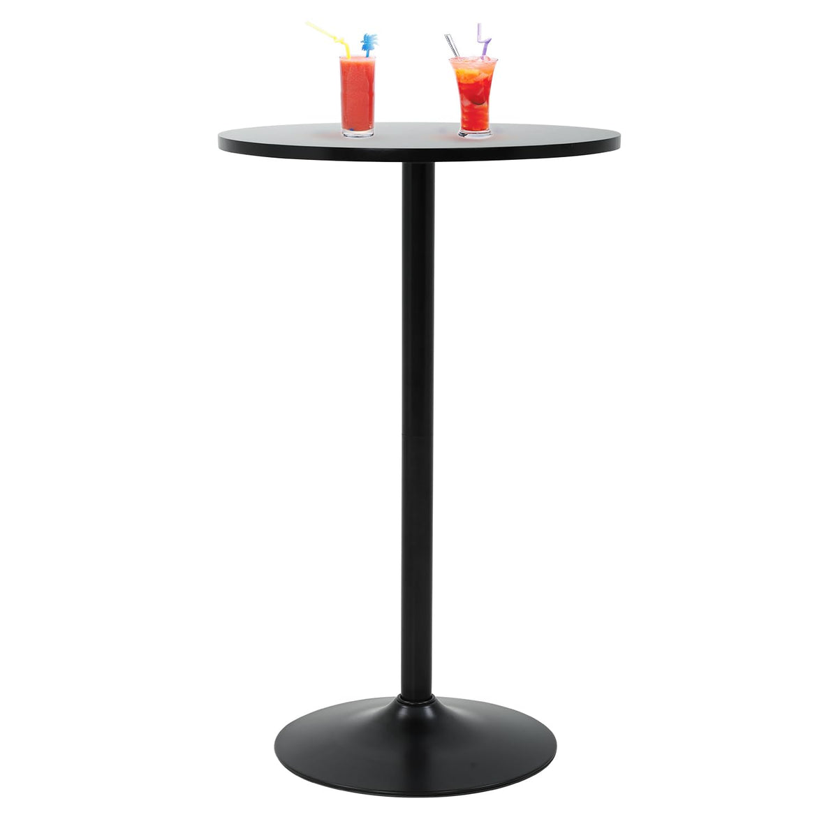Round Bar Table 40" Height Modern Pub Table, Black