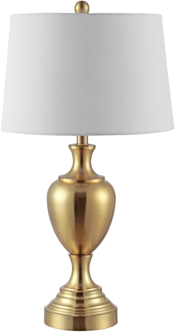 Poppy Modern Contemporary Brass Iron 28-inch Bedroom Living Room Home Office Desk Nightstand Table Lamp (LED Bulb