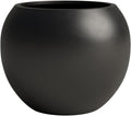 Nova Round Fiberglass Planter 16.7H x21D Indoor Outdoor Black | Coco mat included, Large plant pot, Tree