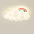Modern White Cloud Kids Room LED Ceiling Light Fixtures Nordic Rainbow Flush Mount Ceiling Lamp Bedroom Ceiling