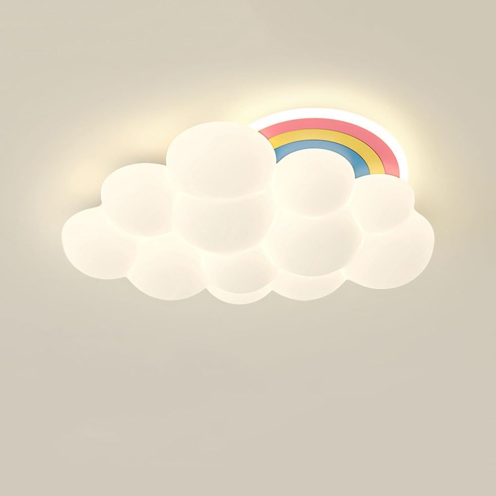 Modern White Cloud Kids Room LED Ceiling Light Fixtures Nordic Rainbow Flush Mount Ceiling Lamp Bedroom Ceiling