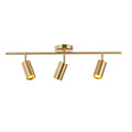Gold 3-Lights Track Lighting Brushed Brass Ceiling Spotlight Light