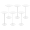 6-Pack 2-in-1 Bar Table with Detachable Pole, Metal Base, 24" Round Top, 40"/22" Two Convertible Height, Cocktail Pub