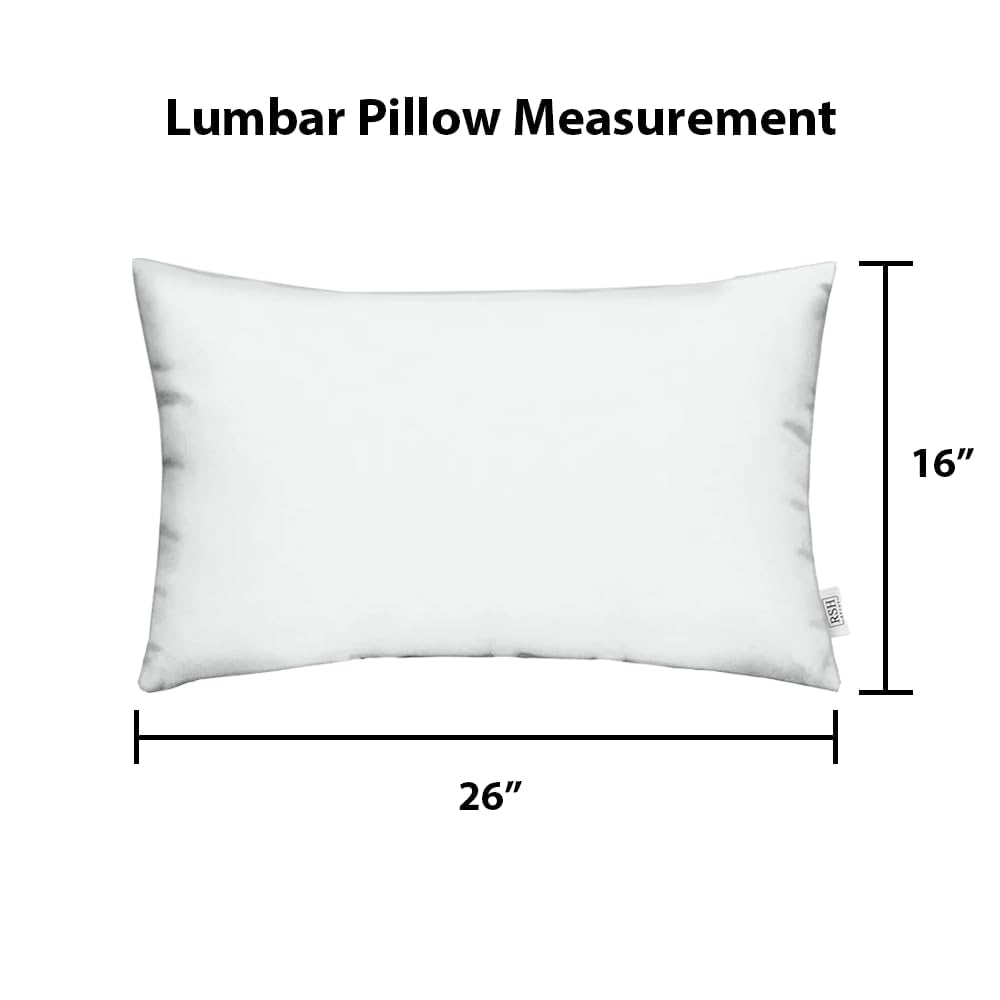 Sunbrella 26" x 16" Lumbar Throw Pillows Set of 2 | Water and Fade-Resistant Performance Fabric | Outdoor Pillow