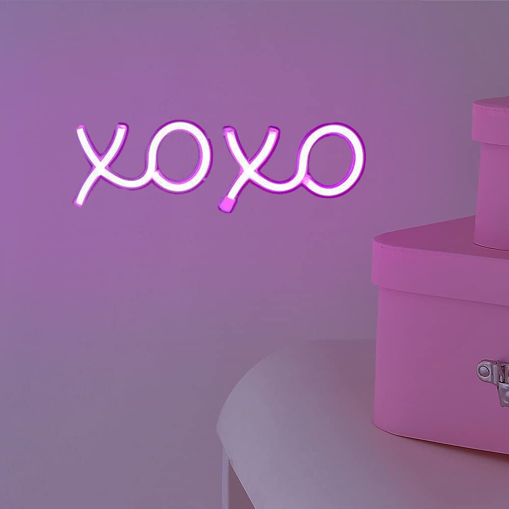Neon Light Sign LED XOXO Night Lights USB Operated Decorative Marquee Sign Bar Pub Store Club Garage Home Party Decor
