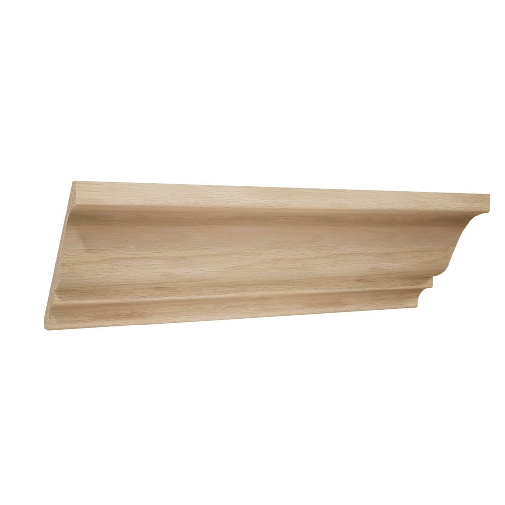 Crown Solid Hardwood Moulding, 3 11/16"H x 3 3/4"P x 5 1/4"F x 96"L, Stain Grade White Oak