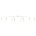 LED 8 Light Track Lighting Kit, White 8 Way Ceiling Spot Lighting, Flexibly Rotatable Light Head, GU10 Bulb Not