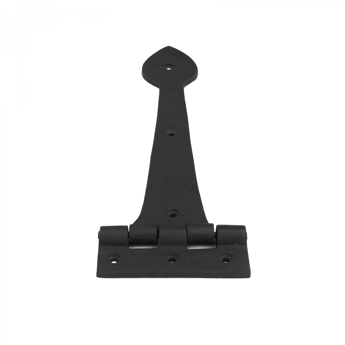 Strap Hinge 12 in. Spade Tip Black Wrought Iron Strap Gate and Door Hinges with Hardware Pack of 2