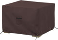 Square Ottoman Cover, Heavy Duty 18 Oz Waterproof UV & Weather Resistant Patio Garden Furniture Stool Protector