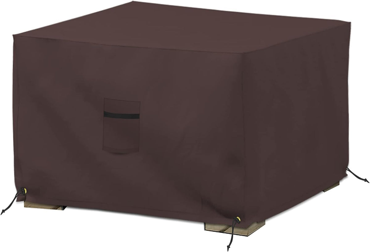 Square Ottoman Cover, Heavy Duty 18 Oz Waterproof UV & Weather Resistant Patio Garden Furniture Stool Protector