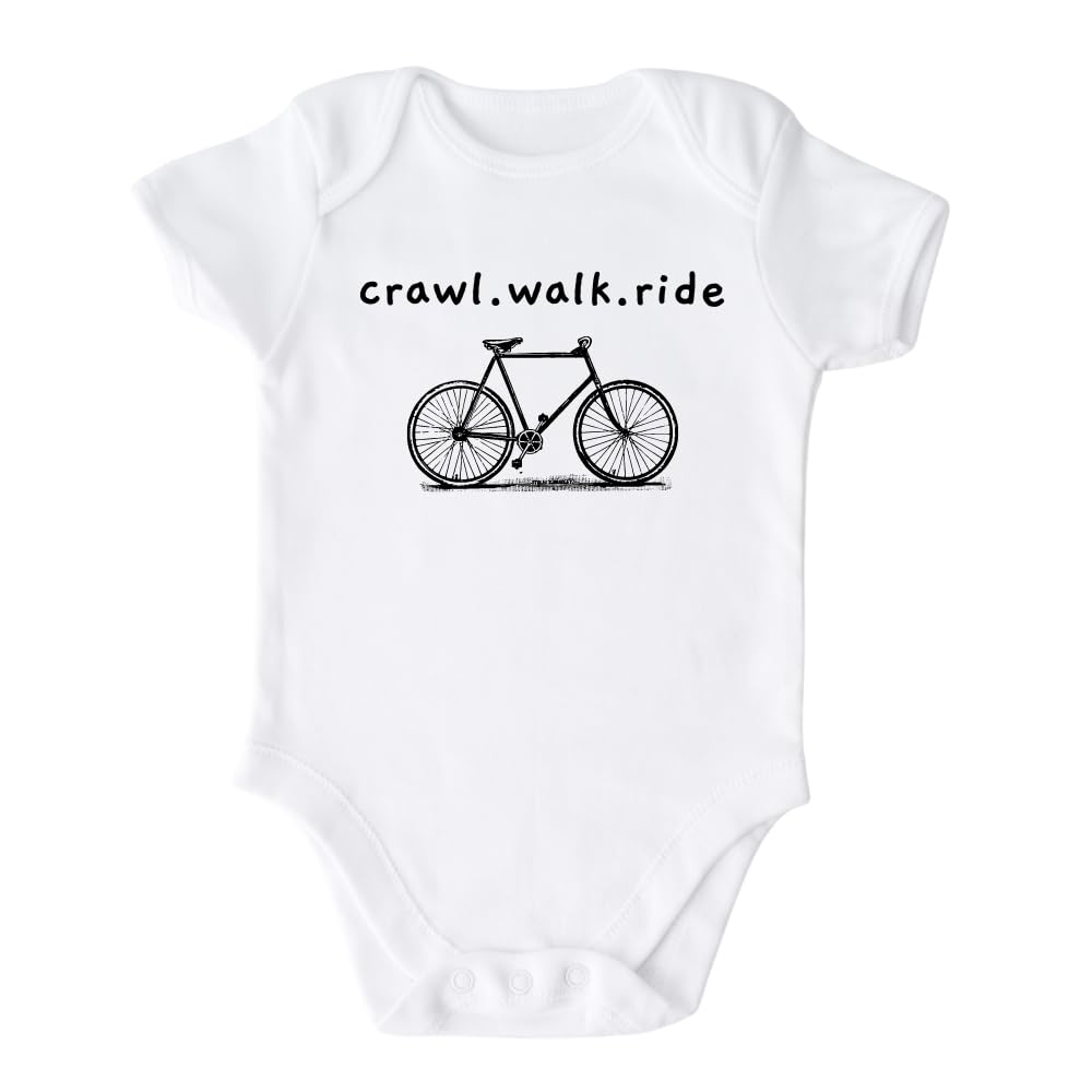 Crawl Walk Ride Bike Baby Bodysuit, Newborn Outfit, Baby Clothes, Gift for Children