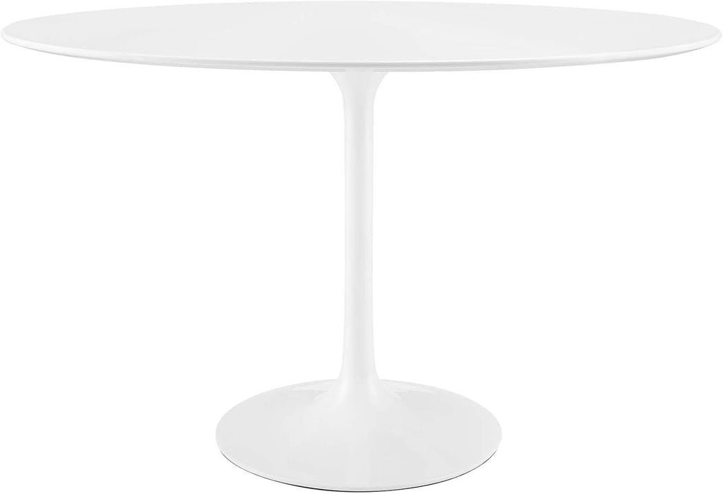 Inspired Saarinen Style Tulip Oval Pedestal Dining Table — White, 48″ Oval