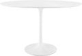 Inspired Saarinen Style Tulip Oval Pedestal Dining Table — White, 48″ Oval