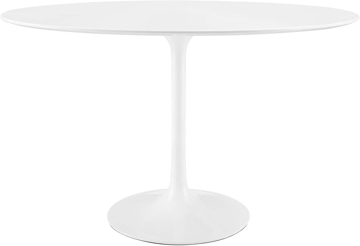 Inspired Saarinen Style Tulip Oval Pedestal Dining Table — White, 48″ Oval