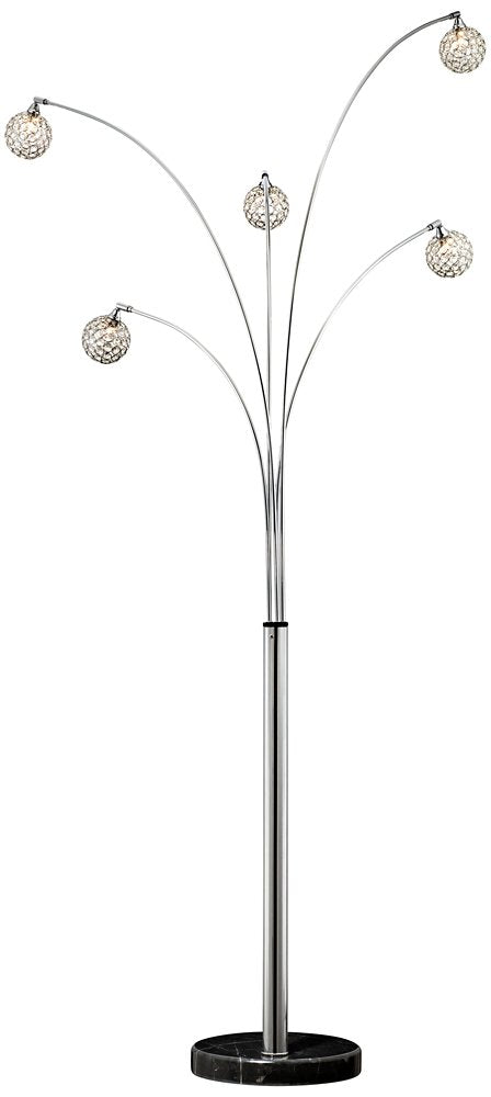 Inspired Arco Style Allegra 88" Tall Crystal Ball Arc Floor Lamp