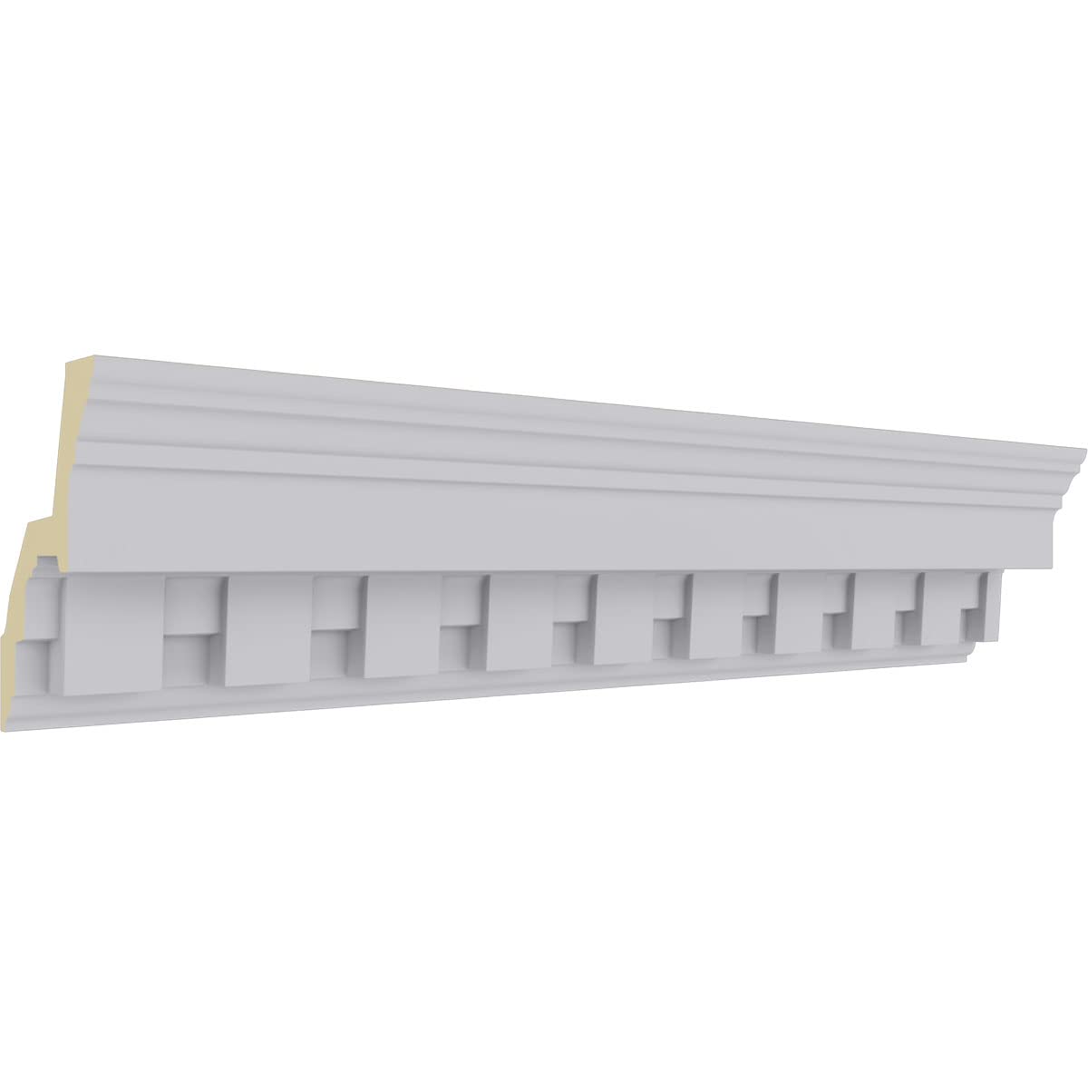 Dentil Crown Moulding, 2 7/8"H x 2 5/8"P x 3 3/4"F x 94 1/2"L, Factory Primed (12-Pack)