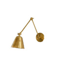Adjustable Brass Swing Arm Wall Sconce - Mid-Century Modern Wall Light Fixture, Articulating Arm Wall Lamp, Solid
