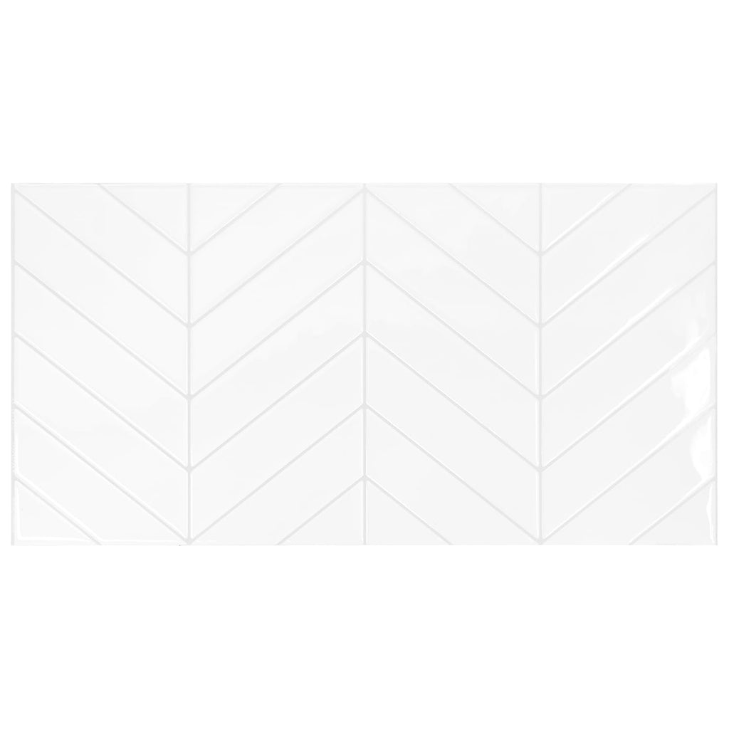 Peel and Stick backsplash, Chevron Pure White, 22.56"x11.58"