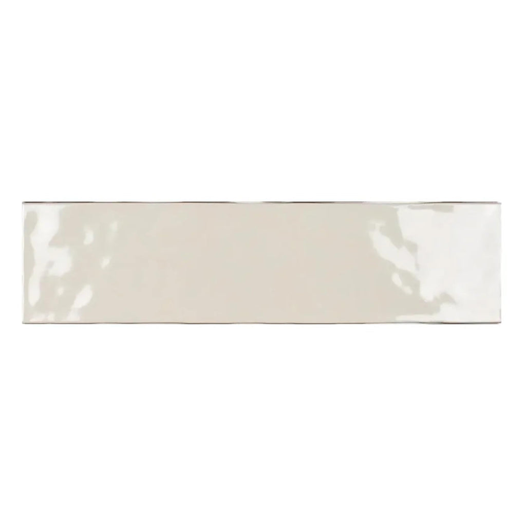 Glossy Biscuit Ceramic Subway Tile 3x12, Handmade Look Wall Tile, Rustic Artisan Zellige Style Backsplash Bathroom