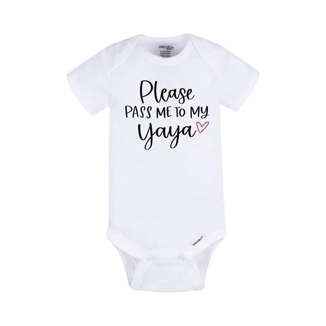 Yaya Baby Bodysuit - "Please Pass Me to My Yaya" (White, 6-9)