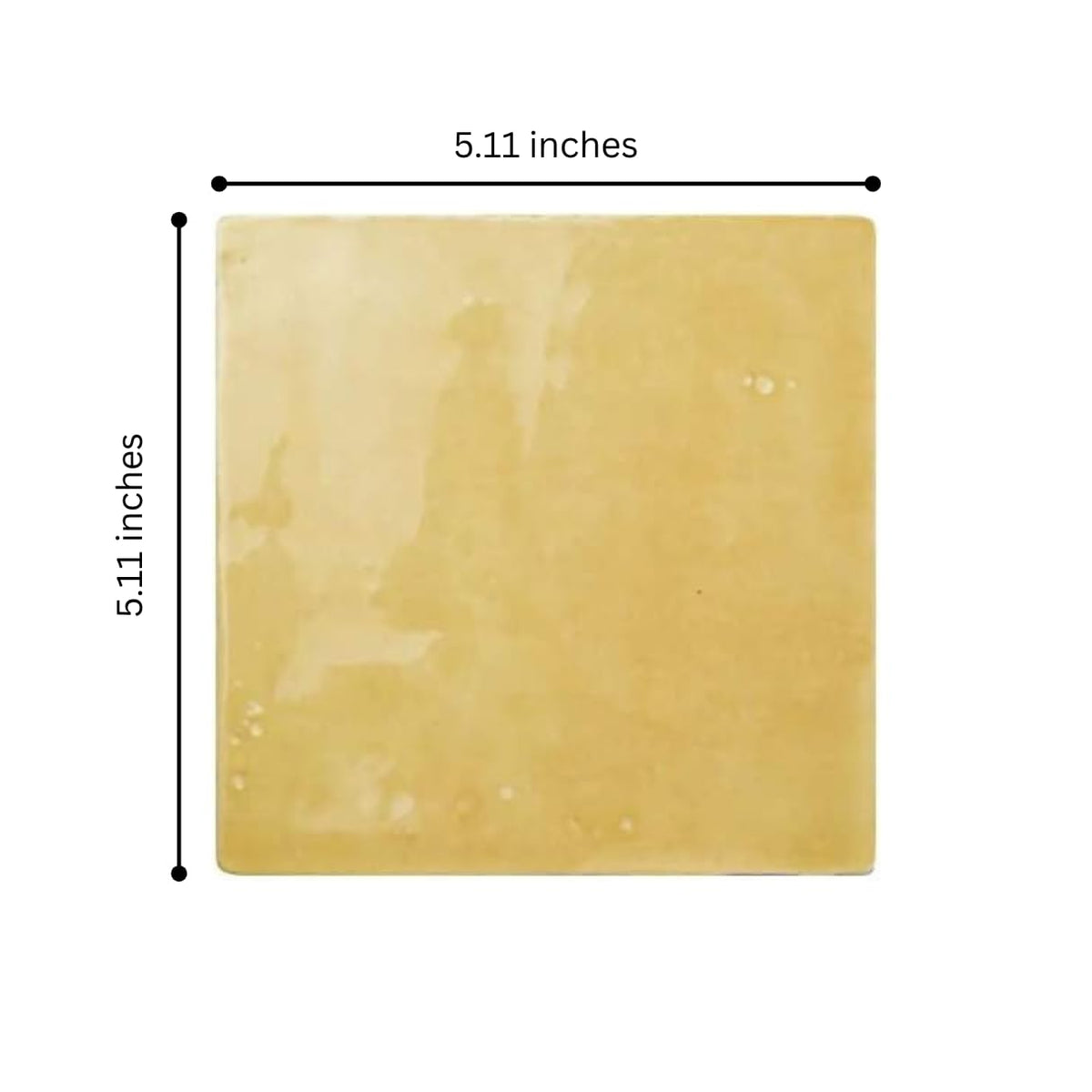 5x5 Tamaris Oro Yellow Mustard 5 inch x 5 inch Handmade Ceramic Subway Wall Tile Backsplash Glossy (Box of 30