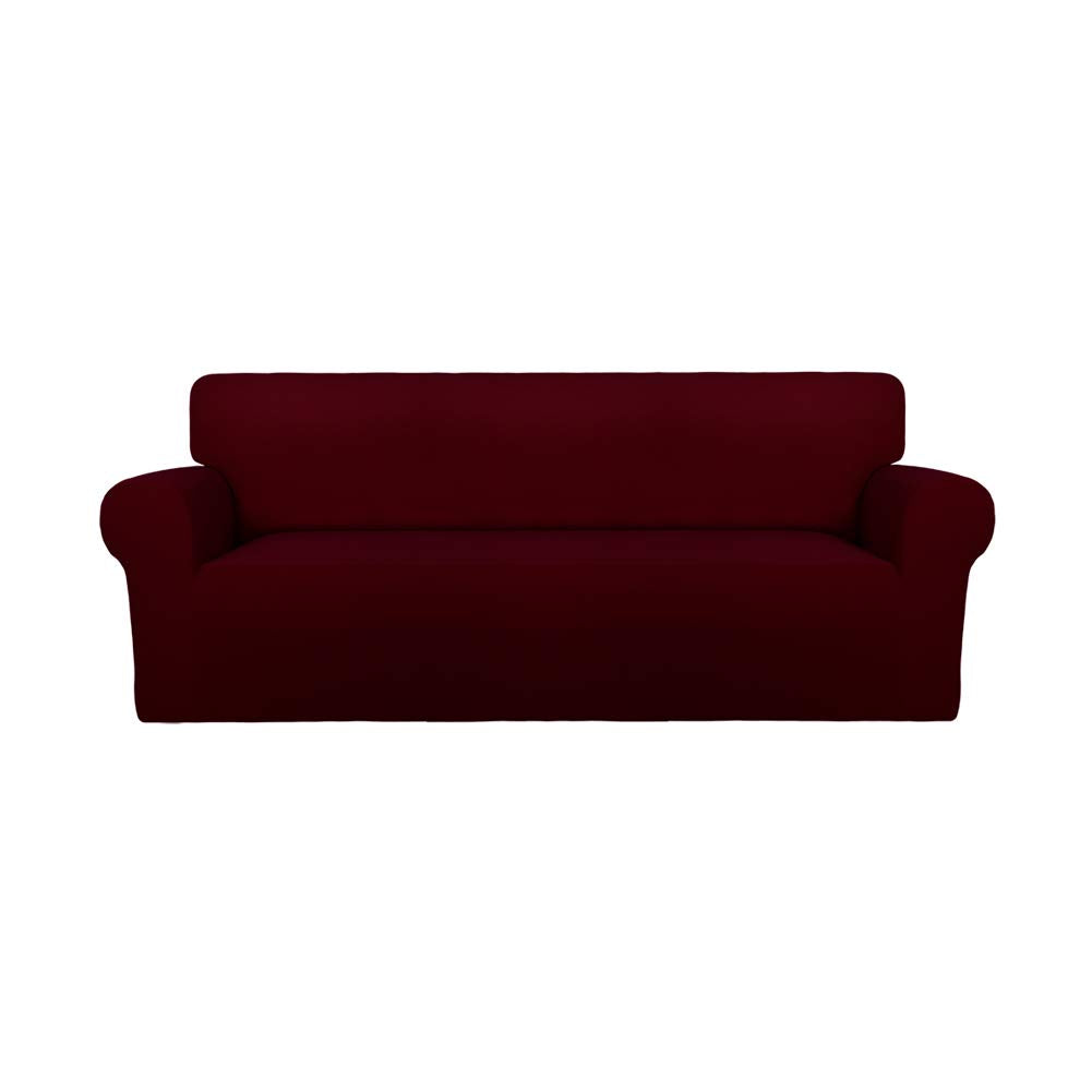 Stretch Oversized Couch Covers Fleece Sofa Slipcovers Wine
