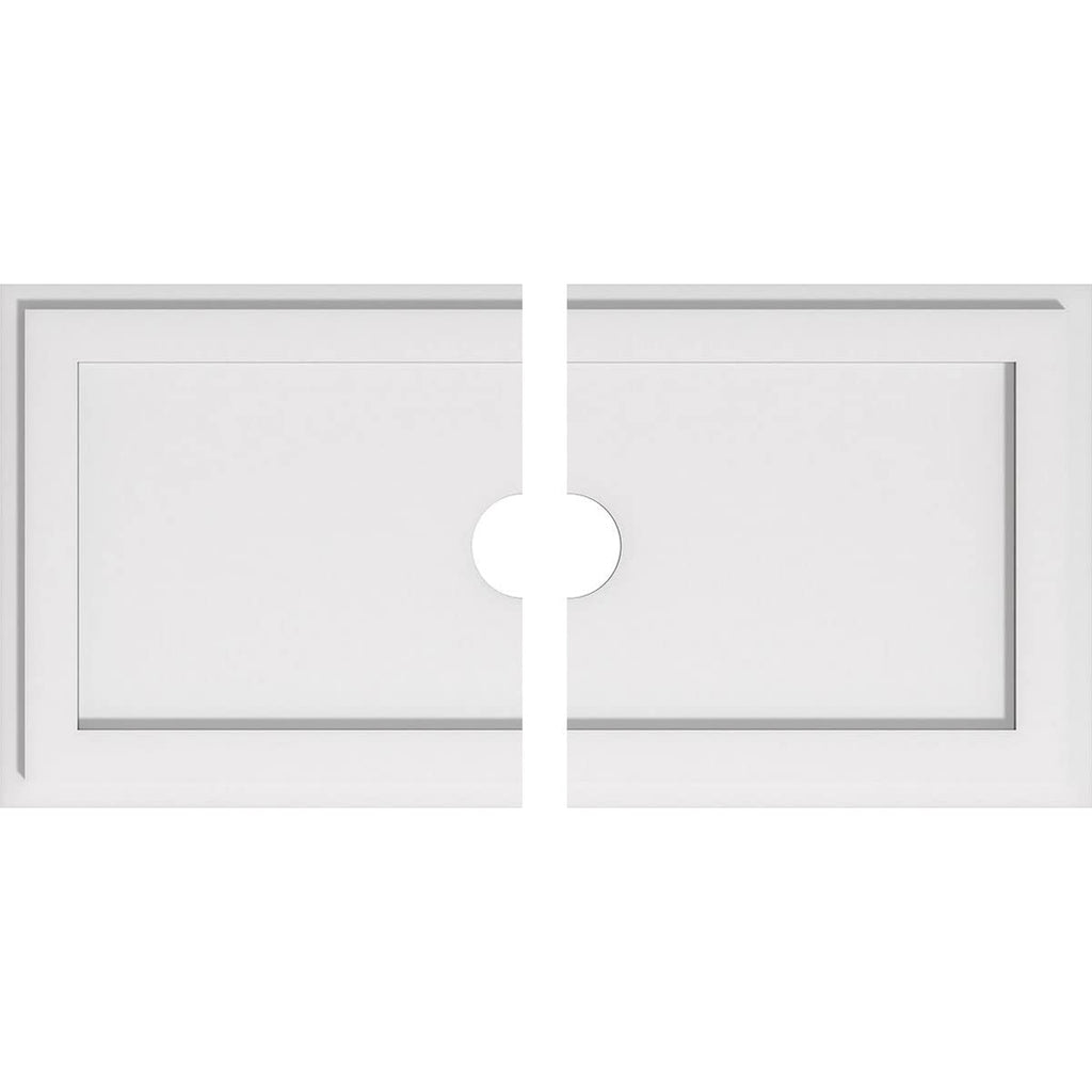 03000 Rectangle Architectural Grade PVC Contemporary, Two Piece Urethane Ceiling Medallions 30"W x 15"H x