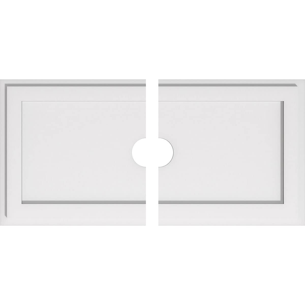 03000 Rectangle Architectural Grade PVC Contemporary, Two Piece Urethane Ceiling Medallions 30"W x 15"H x