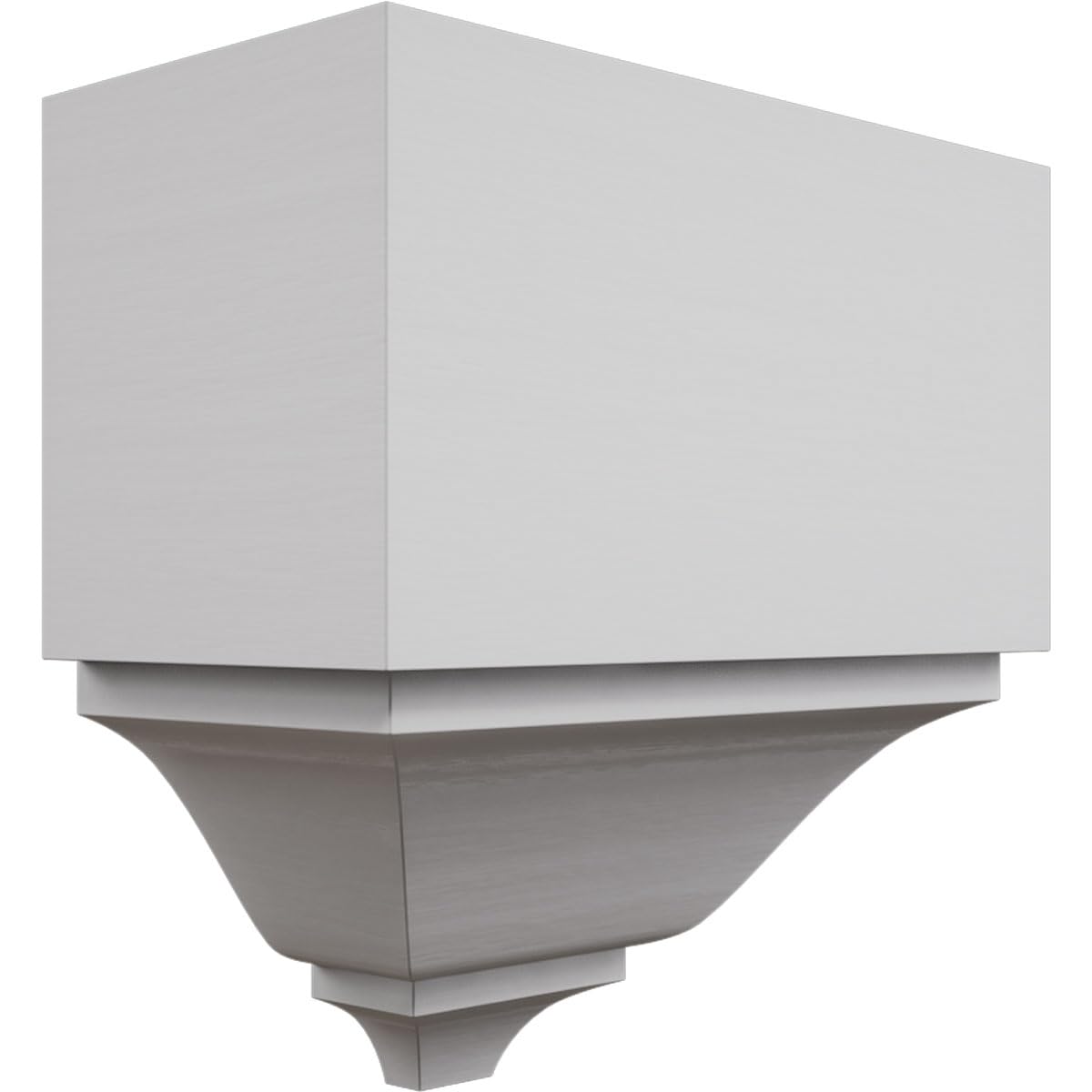 2 3/4"P x 5 5/8"H x 5 1/2"W Solid Paint Grade Wood Outside Crown Moulding Block for Profiles up to 3"H x 2