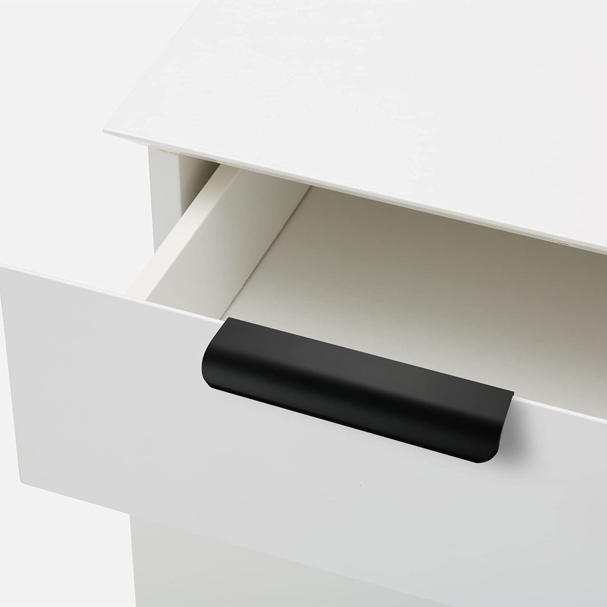 Black Cabinet Handles, Finger Pulls for Cabinet Edge Pulls 3 Inch 5 Pack | Tab Drawer Handles, Aluminum Alloy Flat