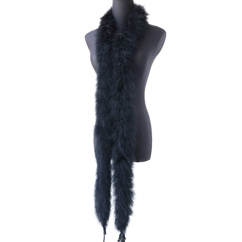 50g Black Fluffy Marabou Feather Boa for DIY Craft Sewing Trim Home Wedding Party Christmas Decoration - 2 Yards
