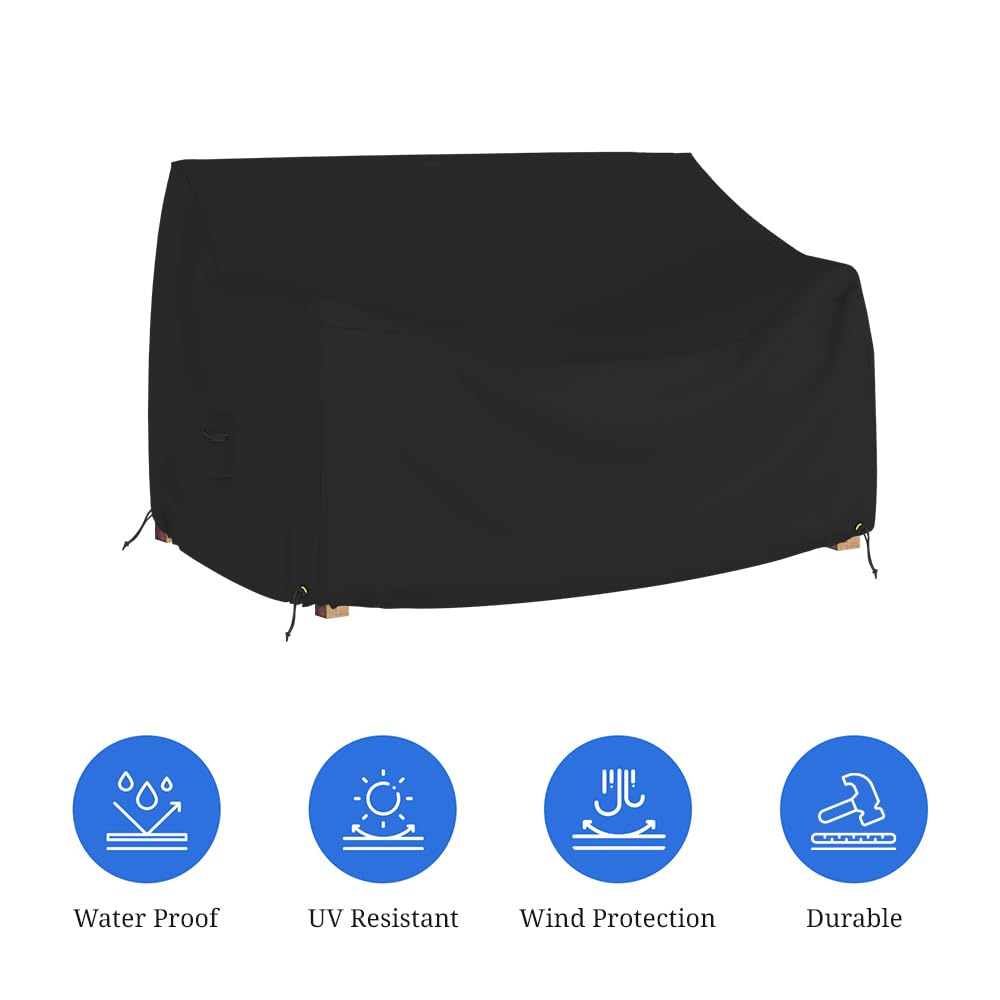 Outdoor Loveseat Sofa Cover, 12 Oz Waterproof UV & Weather Resistant Patio Furniture Bench Cover Outdoor Use with Air