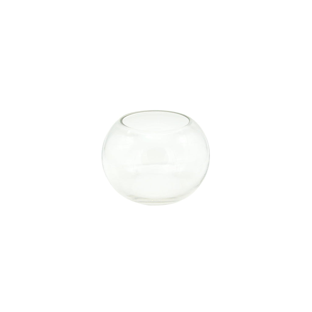 WGV Bowl Glass Vase, Diameter 5.1", Height 3.75", Open Width 3", (Multiple Sizes Choices) Clear Bubble Planter