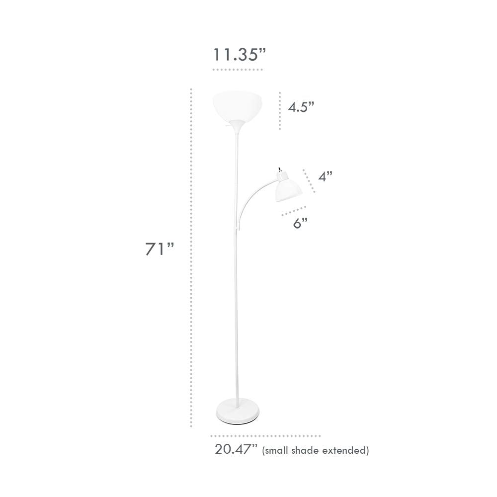Mother-Daughter Floor Lamp with Reading Light, Black