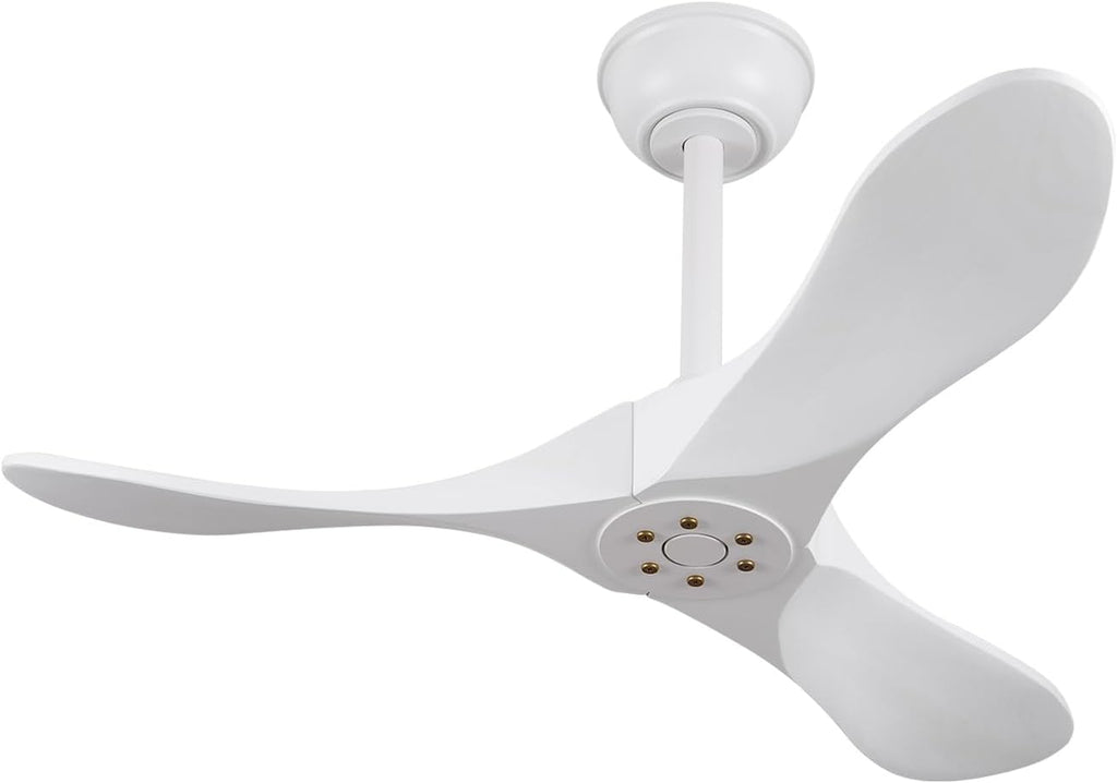36" White Indoor/Outdoor Ceiling Fan with Remote, No Light