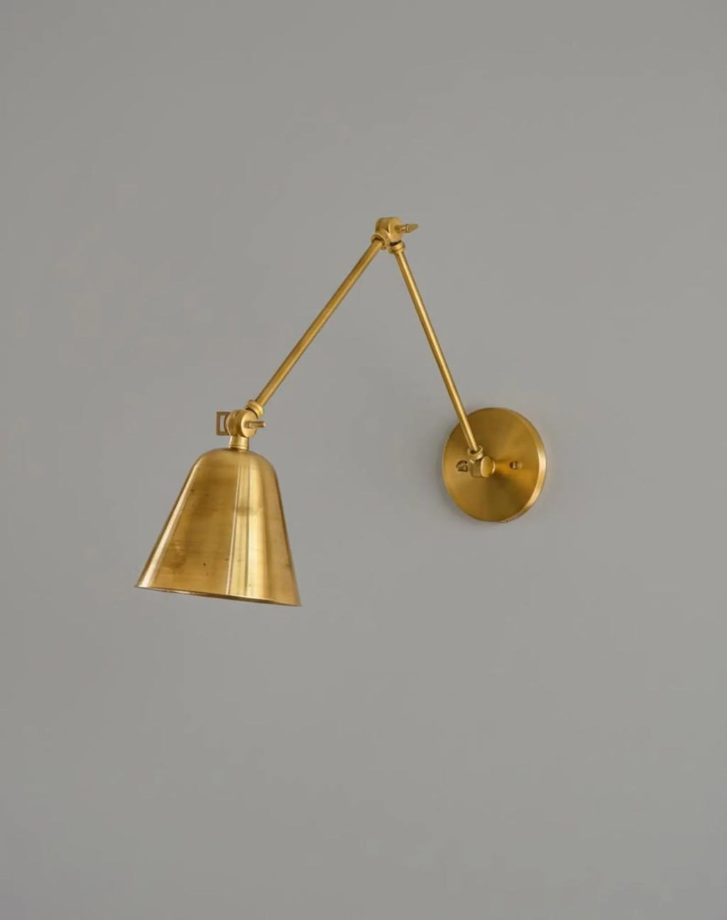 Adjustable Brass Swing Arm Wall Sconce - Mid-Century Modern Wall Light Fixture, Articulating Arm Wall Lamp, Solid
