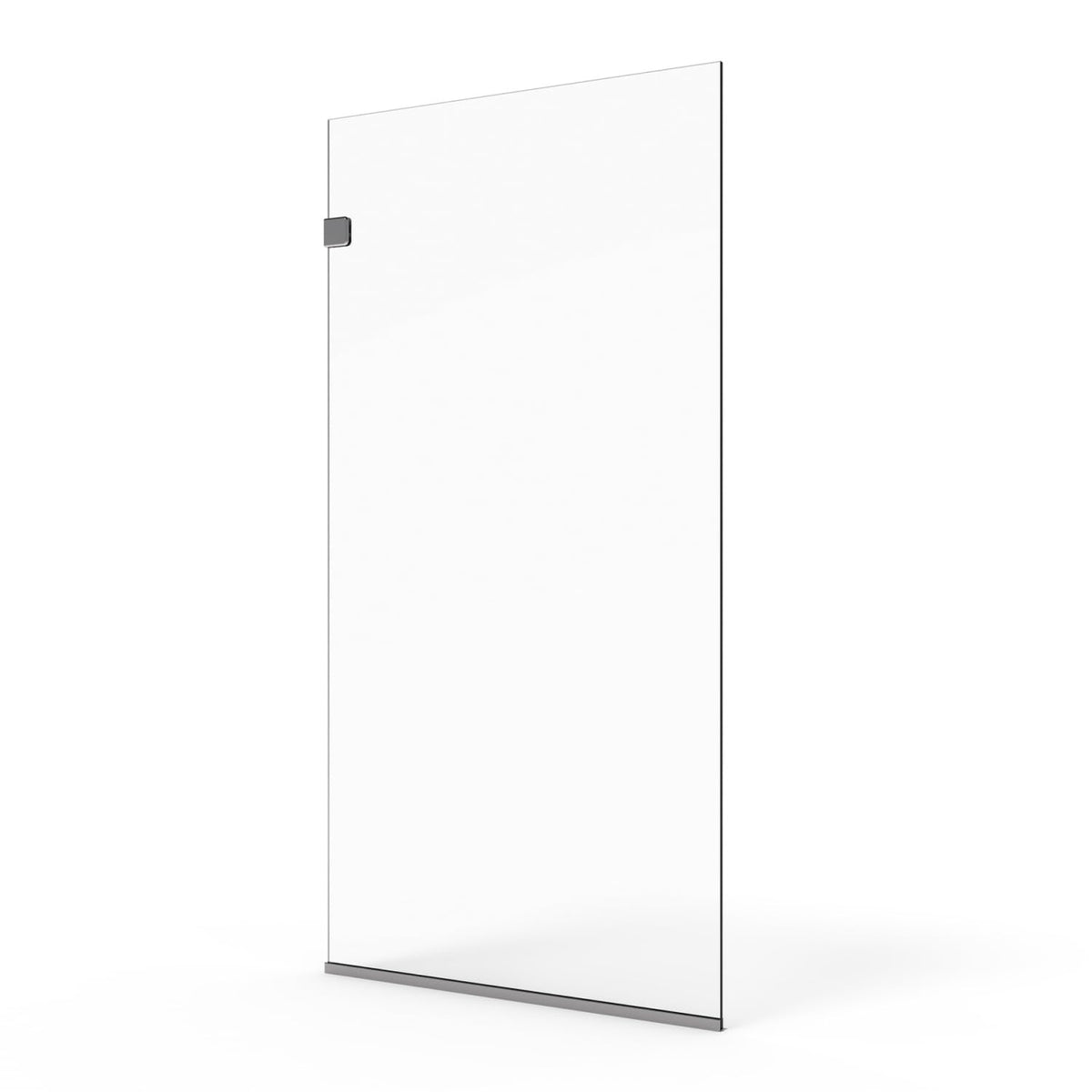 36x76 Frameless Shower Panel - 3/8" Thick Tempered Safety Glass - Fixed Bathroom Partition - Chrome Finish