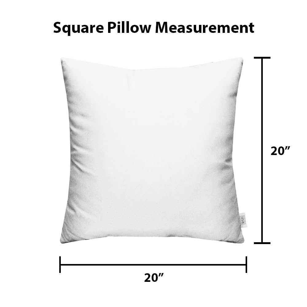 Square Throw Pillows Set of 2, 20" x 20", Outdoor Pillows, Beachcrest Caviar, Made in USA
