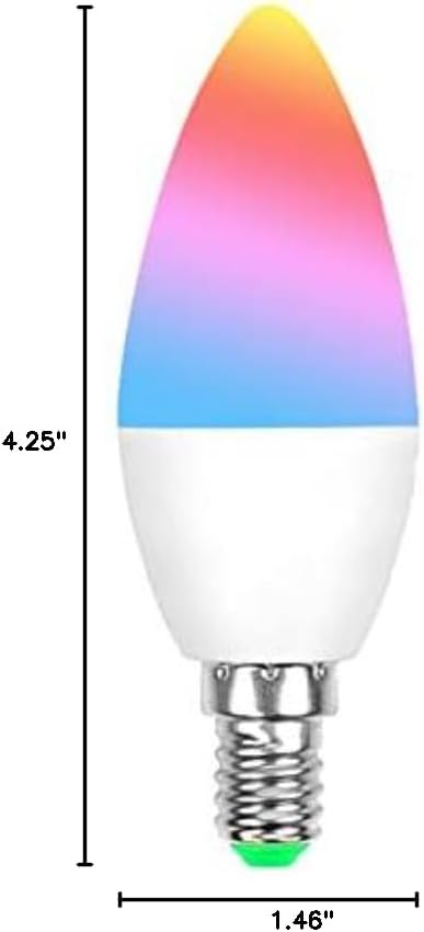 Matter E14 Smart RGBCW Candle Bulb Works with Apple Homekit& Alexa & Google Home, App and Voice Control 5W